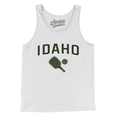 Idaho Pickleball Men/Unisex Tank Top-White-Allegiant Goods Co. Vintage Sports Apparel