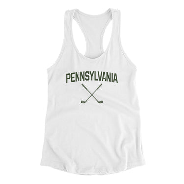 Pennsylvania Golf Women's Racerback Tank-White-Allegiant Goods Co. Vintage Sports Apparel