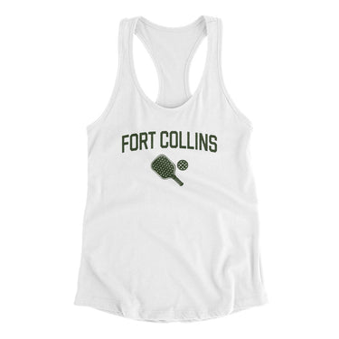 Fort Collins Pickleball Women's Racerback Tank-White-Allegiant Goods Co. Vintage Sports Apparel