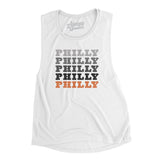 Philly Repeat Women's Flowey Scoopneck Muscle Tank-White-Allegiant Goods Co. Vintage Sports Apparel