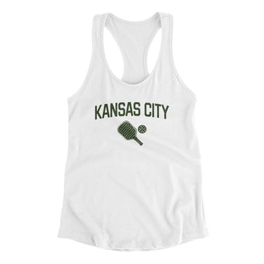 Kansas City Pickleball Women's Racerback Tank-White-Allegiant Goods Co. Vintage Sports Apparel