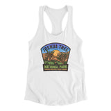 Joshua Tree National Park Badge Women's Racerback Tank-White-Allegiant Goods Co. Vintage Sports Apparel