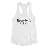 Brooklyn's Number 1 Fan Women's Racerback Tank-White-Allegiant Goods Co. Vintage Sports Apparel
