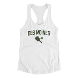 Des Moines Pickleball Women's Racerback Tank-White-Allegiant Goods Co. Vintage Sports Apparel