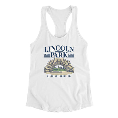 Lincoln Park Women's Racerback Tank-White-Allegiant Goods Co. Vintage Sports Apparel