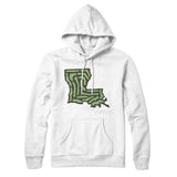 Louisiana Golf Course Map Hoodie-White-Allegiant Goods Co. Vintage Sports Apparel
