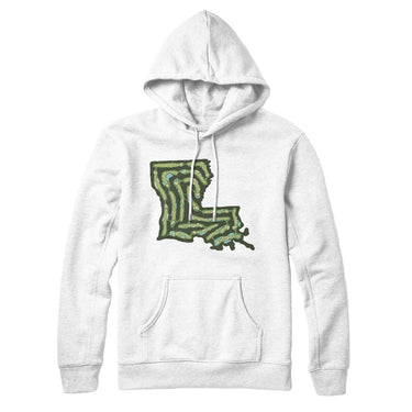Louisiana Golf Course Map Hoodie-White-Allegiant Goods Co. Vintage Sports Apparel