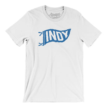 Indy Pennant Men/Unisex T-Shirt-White-Allegiant Goods Co. Vintage Sports Apparel