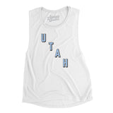 Utah Hockey Jersey Women's Flowey Scoopneck Muscle Tank-White-Allegiant Goods Co. Vintage Sports Apparel