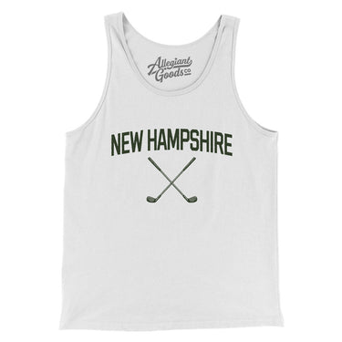 New Hampshire Golf Men/Unisex Tank Top-White-Allegiant Goods Co. Vintage Sports Apparel