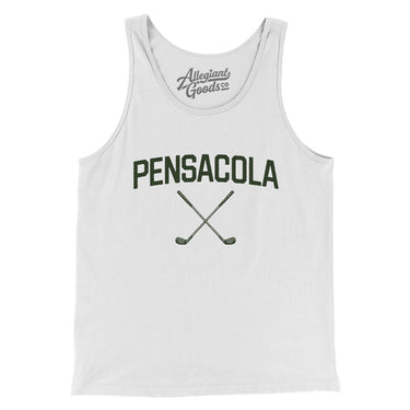 Pensacola Golf Men/Unisex Tank Top-White-Allegiant Goods Co. Vintage Sports Apparel