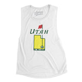 Utah Golf Women's Flowey Scoopneck Muscle Tank-White-Allegiant Goods Co. Vintage Sports Apparel