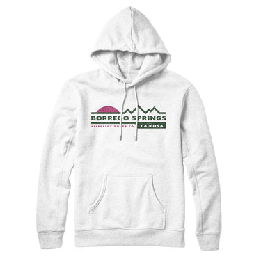 Borrego Springs Mountain Sunset Hoodie-White-Allegiant Goods Co. Vintage Sports Apparel