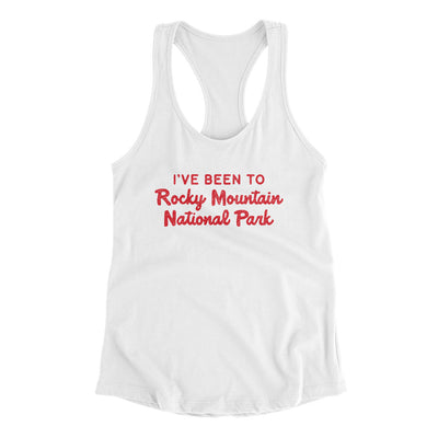 I've Been To Rocky Mountain National Park Women's Racerback Tank-White-Allegiant Goods Co. Vintage Sports Apparel