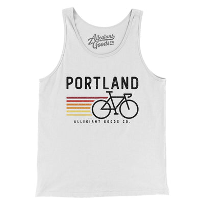 Portland Cycling Men/Unisex Tank Top-White-Allegiant Goods Co. Vintage Sports Apparel