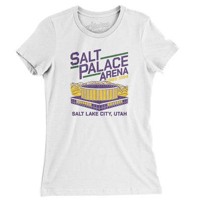 Salt Palace Arena Women's T-Shirt-White-Allegiant Goods Co. Vintage Sports Apparel