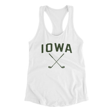 Iowa Golf Women's Racerback Tank-White-Allegiant Goods Co. Vintage Sports Apparel