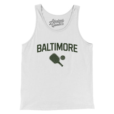 Baltimore Pickleball Men/Unisex Tank Top-White-Allegiant Goods Co. Vintage Sports Apparel