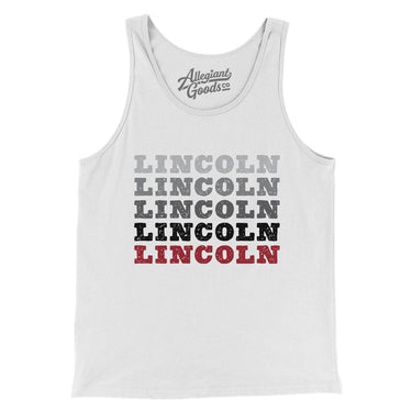 Lincoln Repeat Men/Unisex Tank Top-White-Allegiant Goods Co. Vintage Sports Apparel