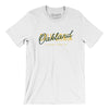 Oakland Overprint Men/Unisex T-Shirt-White-Allegiant Goods Co. Vintage Sports Apparel