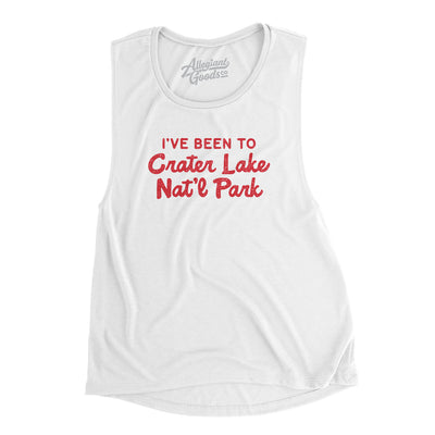 I've Been To Crater Lake National Park Women's Flowey Scoopneck Muscle Tank-White-Allegiant Goods Co. Vintage Sports Apparel