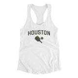 Houston Pickleball Women's Racerback Tank-White-Allegiant Goods Co. Vintage Sports Apparel