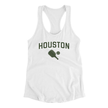 Houston Pickleball Women's Racerback Tank-White-Allegiant Goods Co. Vintage Sports Apparel