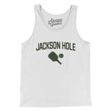 Jackson Hole Pickleball Men/Unisex Tank Top-White-Allegiant Goods Co. Vintage Sports Apparel
