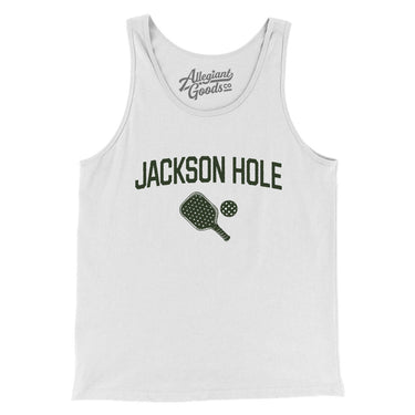 Jackson Hole Pickleball Men/Unisex Tank Top-White-Allegiant Goods Co. Vintage Sports Apparel
