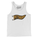 Pittsburgh Pennant Men/Unisex Tank Top-White-Allegiant Goods Co. Vintage Sports Apparel