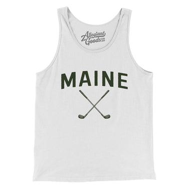 Maine Golf Men/Unisex Tank Top-White-Allegiant Goods Co. Vintage Sports Apparel