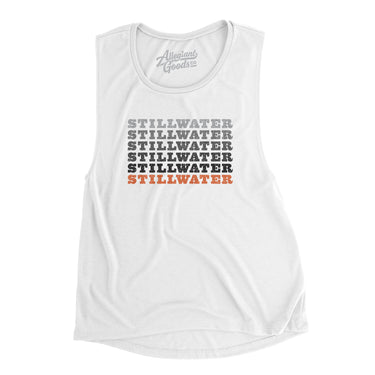 Stillwater Repeat Women's Flowey Scoopneck Muscle Tank-White-Allegiant Goods Co. Vintage Sports Apparel