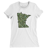 Minnesota Golf Course Women's T-Shirt-White-Allegiant Goods Co. Vintage Sports Apparel