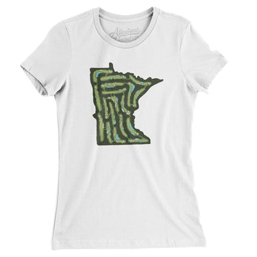 Minnesota Golf Course Women's T-Shirt-White-Allegiant Goods Co. Vintage Sports Apparel