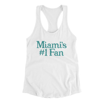 Miami's Number 1 Fan Women's Racerback Tank-Allegiant Goods Co. Vintage Sports Apparel