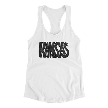Kansas State Shape Text Women's Racerback Tank-Allegiant Goods Co. Vintage Sports Apparel