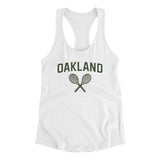 Oakland Tennis Women's Racerback Tank-White-Allegiant Goods Co. Vintage Sports Apparel