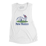 I Have A Tee Time In New Mexico Women's Flowey Scoopneck Muscle Tank-White-Allegiant Goods Co. Vintage Sports Apparel
