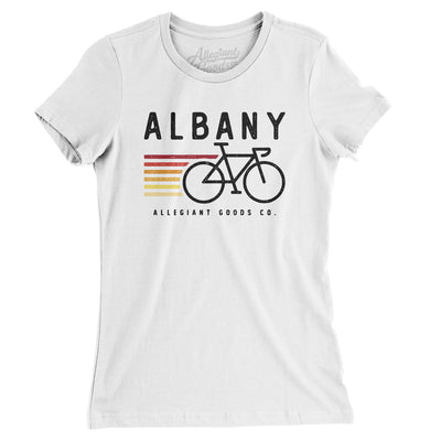 Albany Cycling Women's T-Shirt-White-Allegiant Goods Co. Vintage Sports Apparel