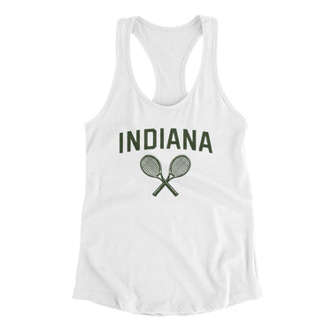 Indiana Tennis Women's Racerback Tank-White-Allegiant Goods Co. Vintage Sports Apparel