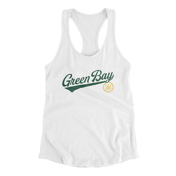 Green Bay Vintage Script Women's Racerback Tank-Allegiant Goods Co. Vintage Sports Apparel