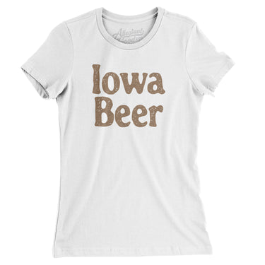 Iowa Beer Women's T-Shirt-White-Allegiant Goods Co. Vintage Sports Apparel
