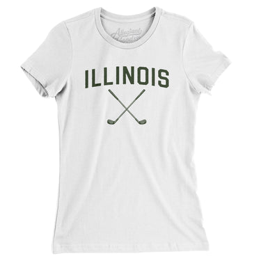 Illinois Golf Women's T-Shirt-White-Allegiant Goods Co. Vintage Sports Apparel