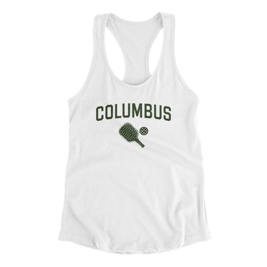 Columbus Pickleball Women's Racerback Tank-White-Allegiant Goods Co. Vintage Sports Apparel