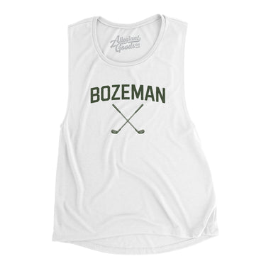 Bozeman Golf Women's Flowey Scoopneck Muscle Tank-White-Allegiant Goods Co. Vintage Sports Apparel