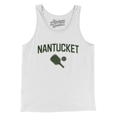 Nantucket Pickleball Men/Unisex Tank Top-White-Allegiant Goods Co. Vintage Sports Apparel