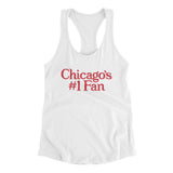 Chicago's Number 1 Fan Women's Racerback Tank-White-Allegiant Goods Co. Vintage Sports Apparel