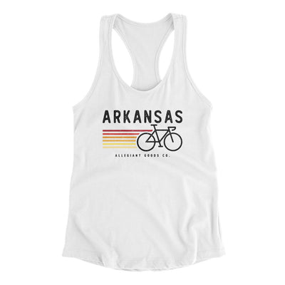 Arkansas Cycling Women's Racerback Tank-White-Allegiant Goods Co. Vintage Sports Apparel