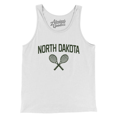 North Dakota Tennis Men/Unisex Tank Top-White-Allegiant Goods Co. Vintage Sports Apparel