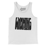 Wyoming State Shape Text Men/Unisex Tank Top-White-Allegiant Goods Co. Vintage Sports Apparel